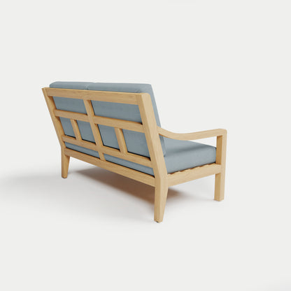 Heated Outdoor Teak Loveseat 