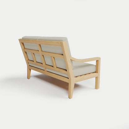 Heated Outdoor Teak Loveseat 