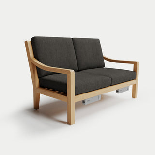 Heated Outdoor Teak Loveseat 