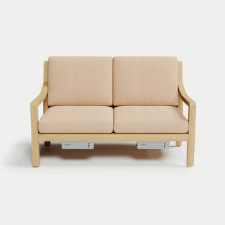 Heated Outdoor Teak Loveseat 