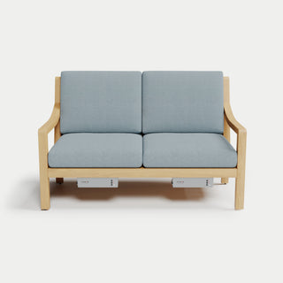 Heated Outdoor Teak Loveseat 