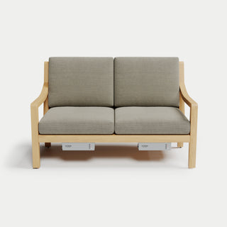 Heated Outdoor Teak Loveseat 