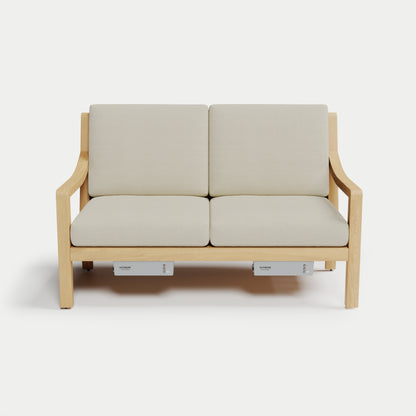 Heated Outdoor Teak Loveseat 