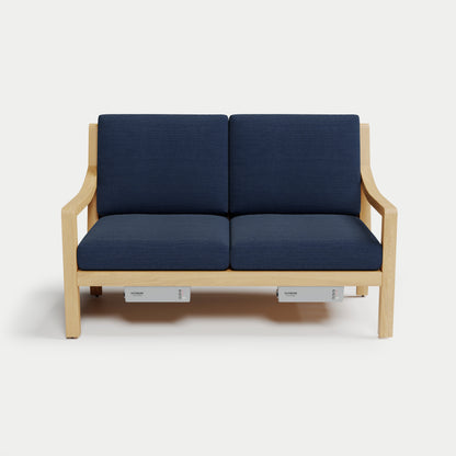 Heated Outdoor Teak Loveseat 