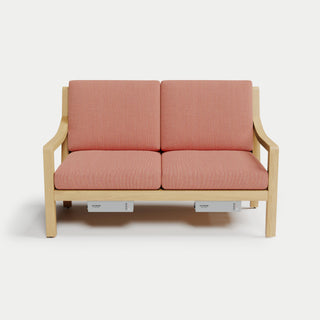Heated Outdoor Teak Loveseat 