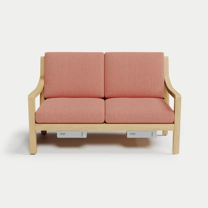 Heated Outdoor Teak Loveseat 