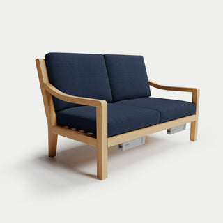 Heated Outdoor Teak Loveseat 