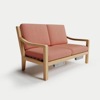 Heated Outdoor Teak Loveseat 