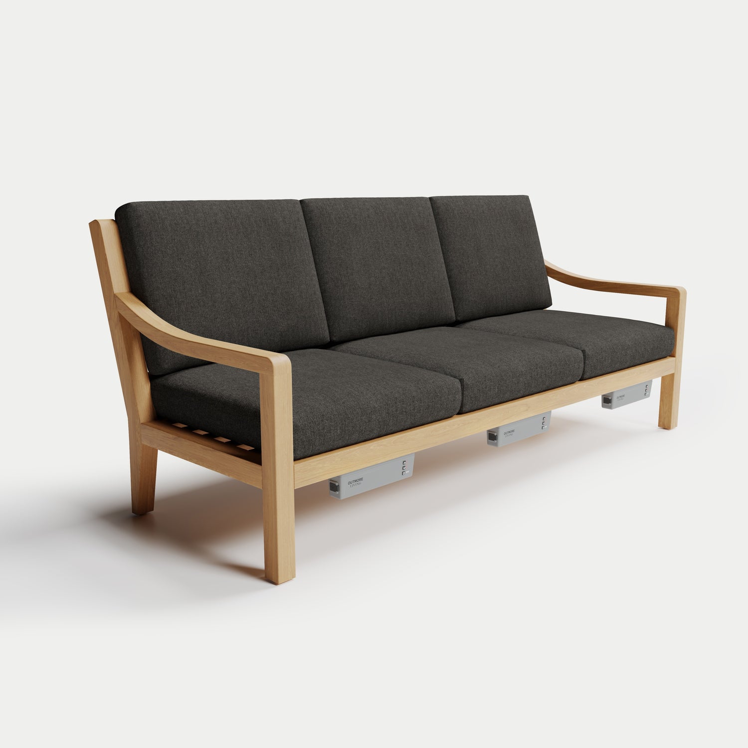 Heated Outdoor Teak Sofa 