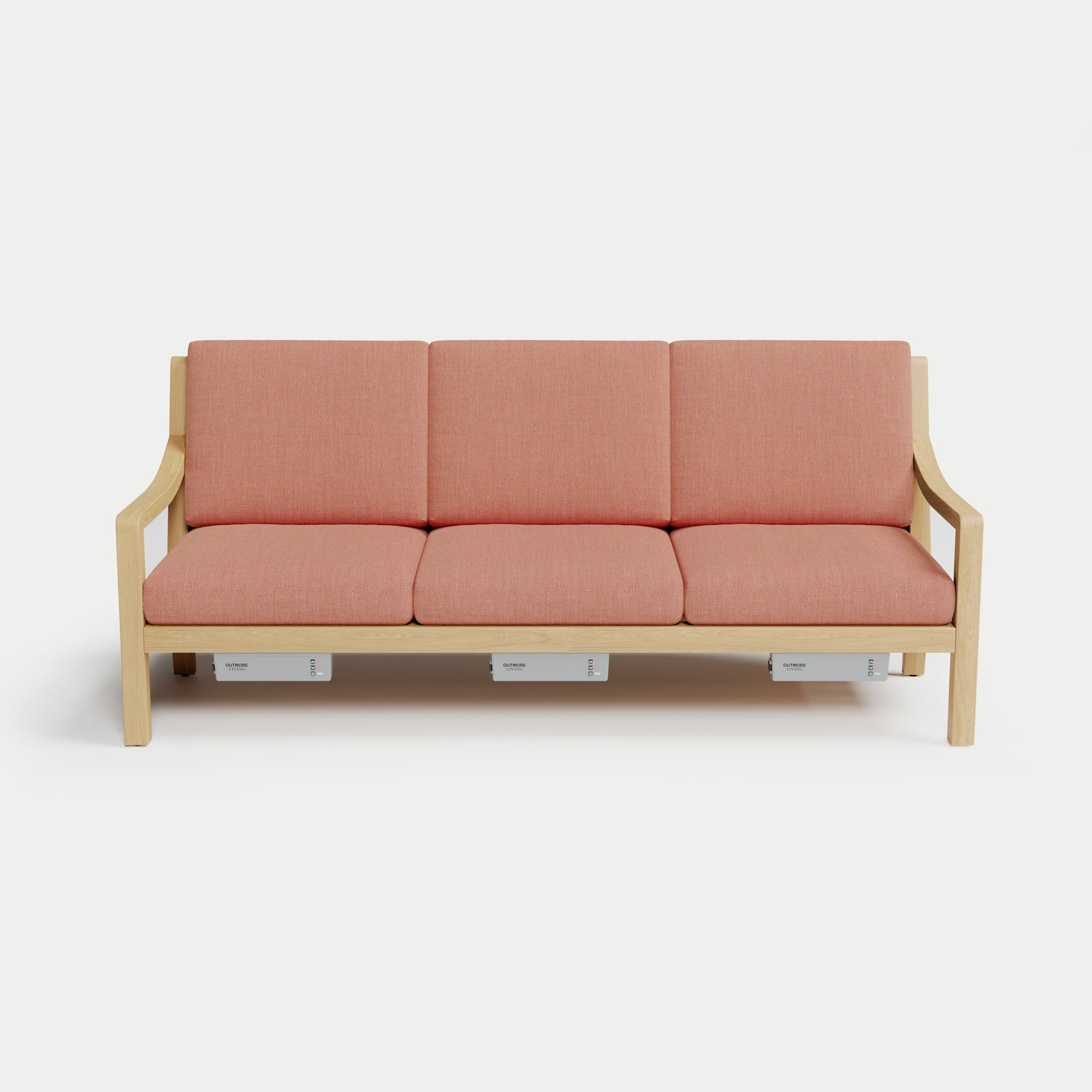 Heated Outdoor Teak Sofa 