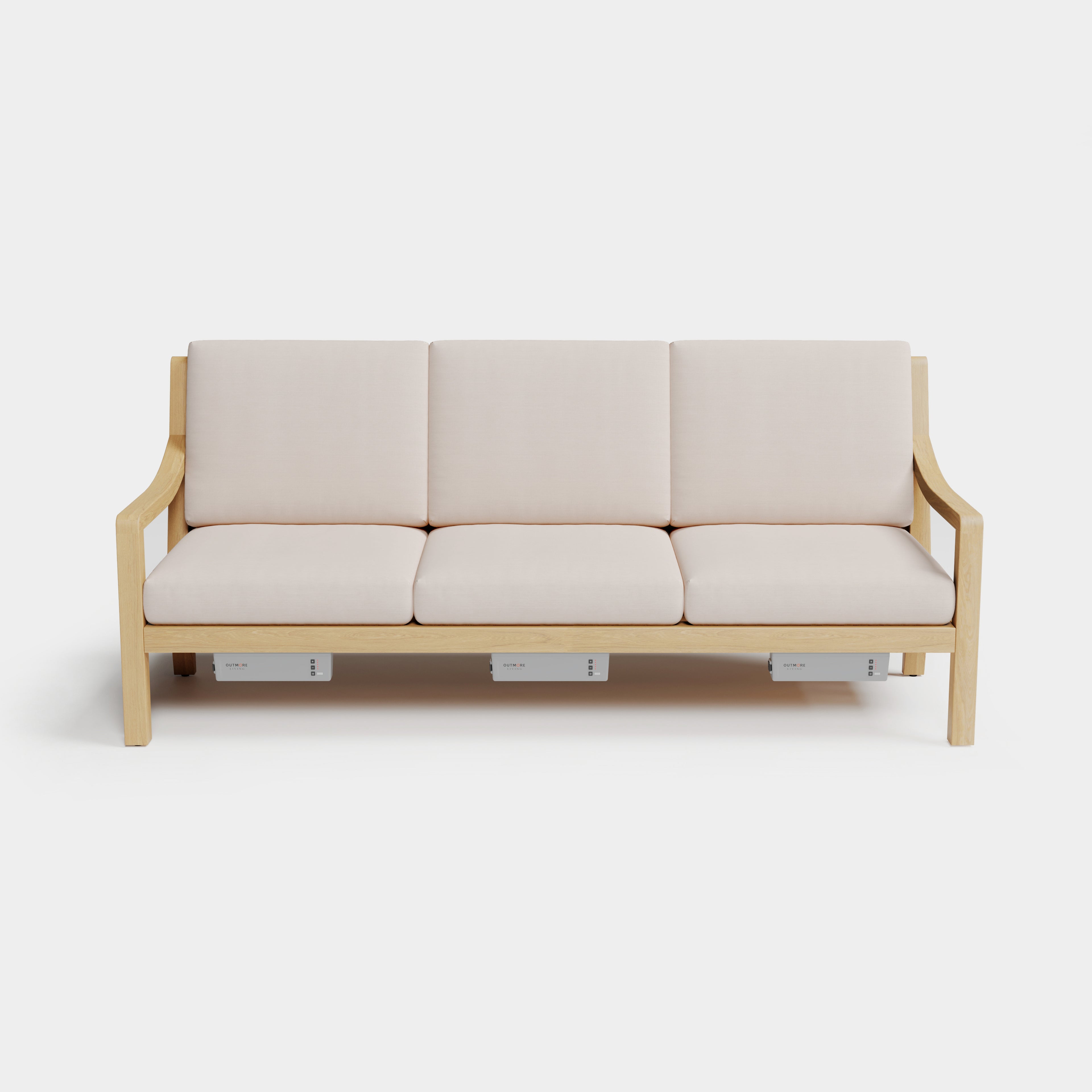 Heated Outdoor Teak Sofa 