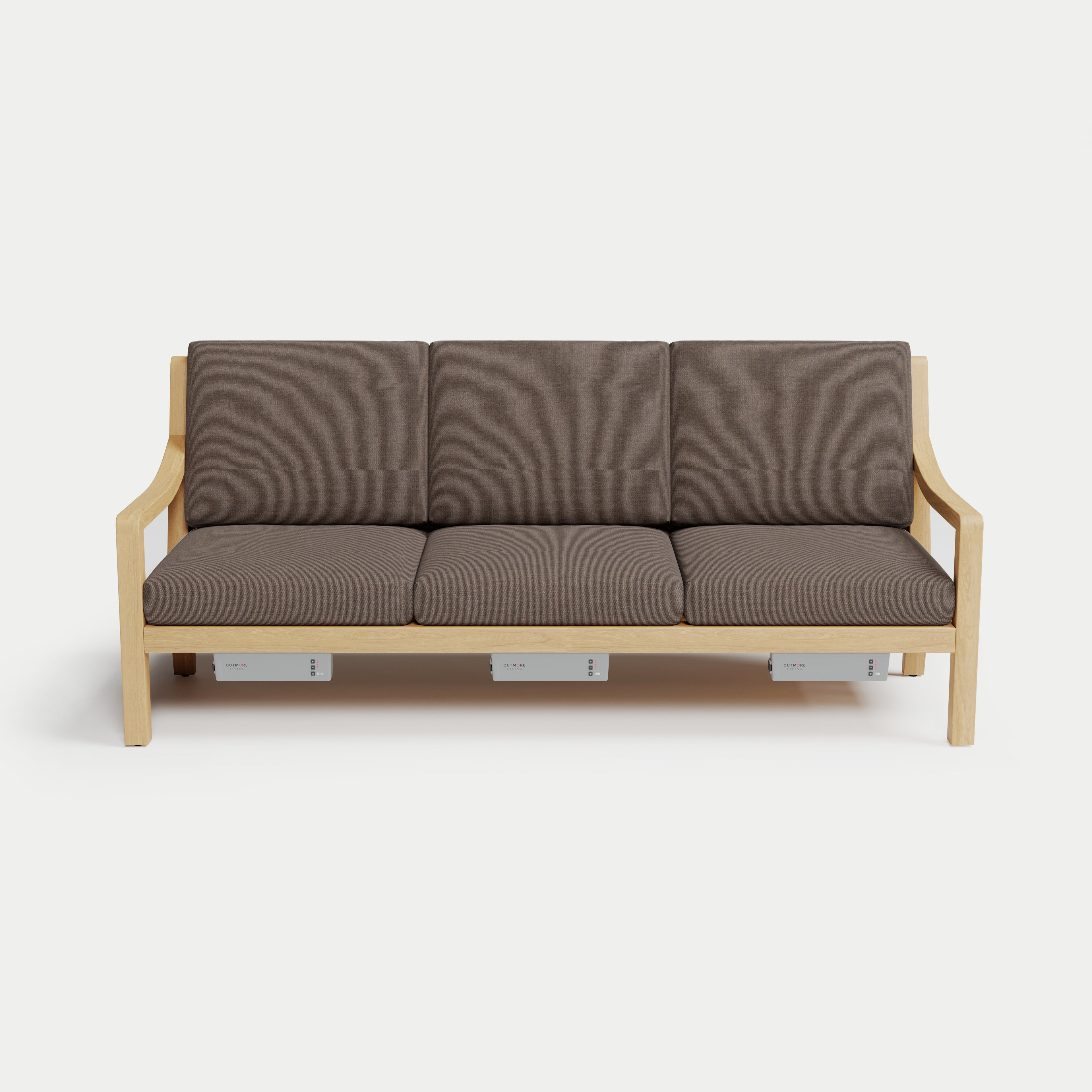 Heated Outdoor Teak Sofa 