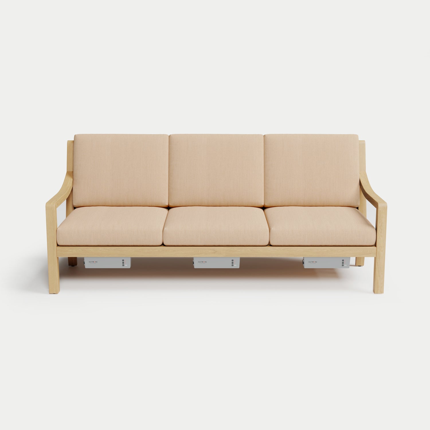Heated Outdoor Teak Sofa 