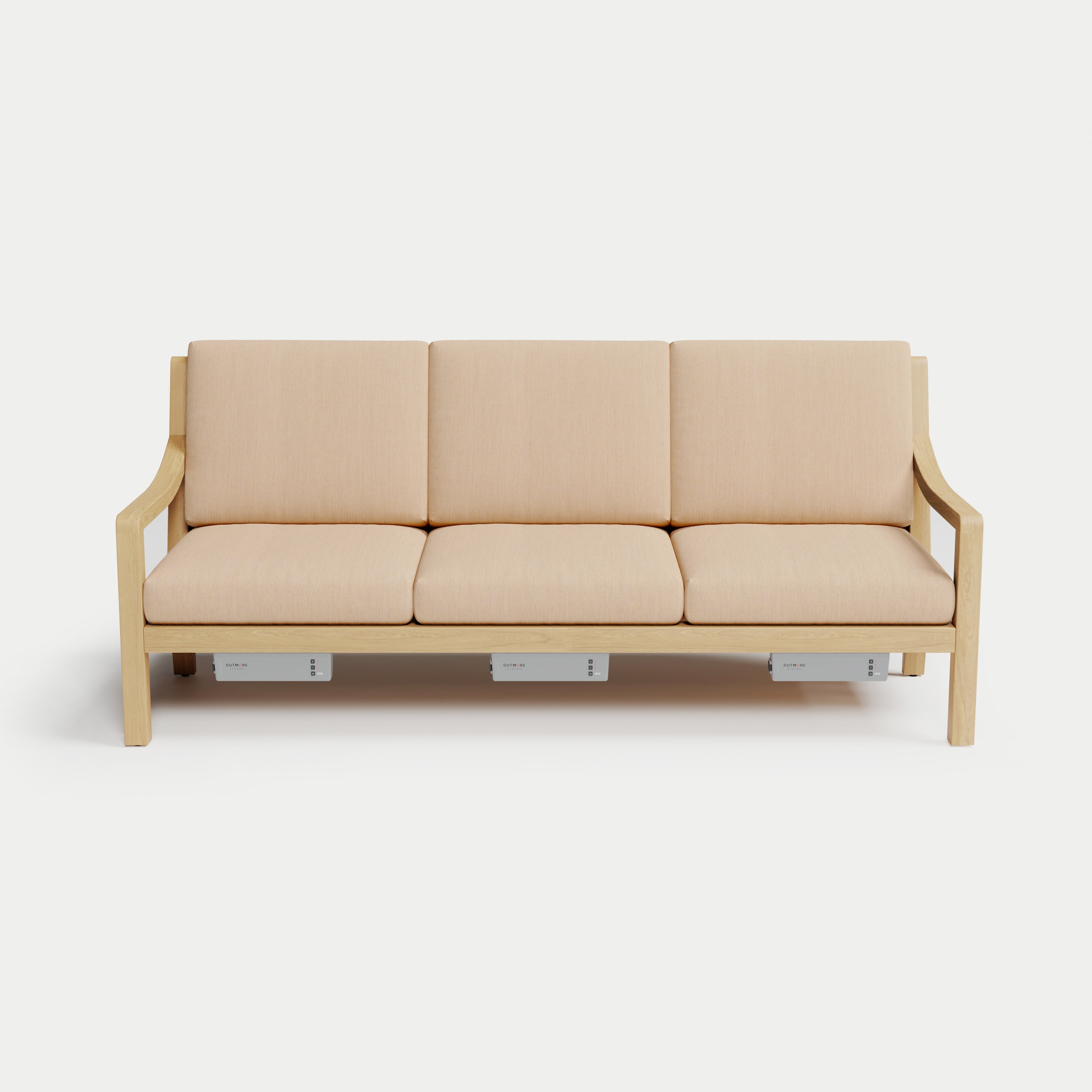 Heated Outdoor Teak Sofa 