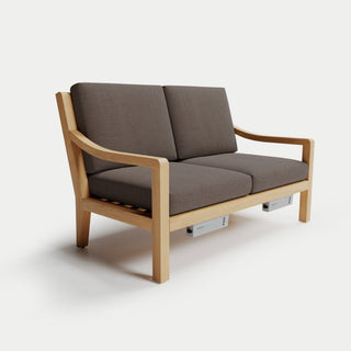 Heated Outdoor Teak Loveseat 