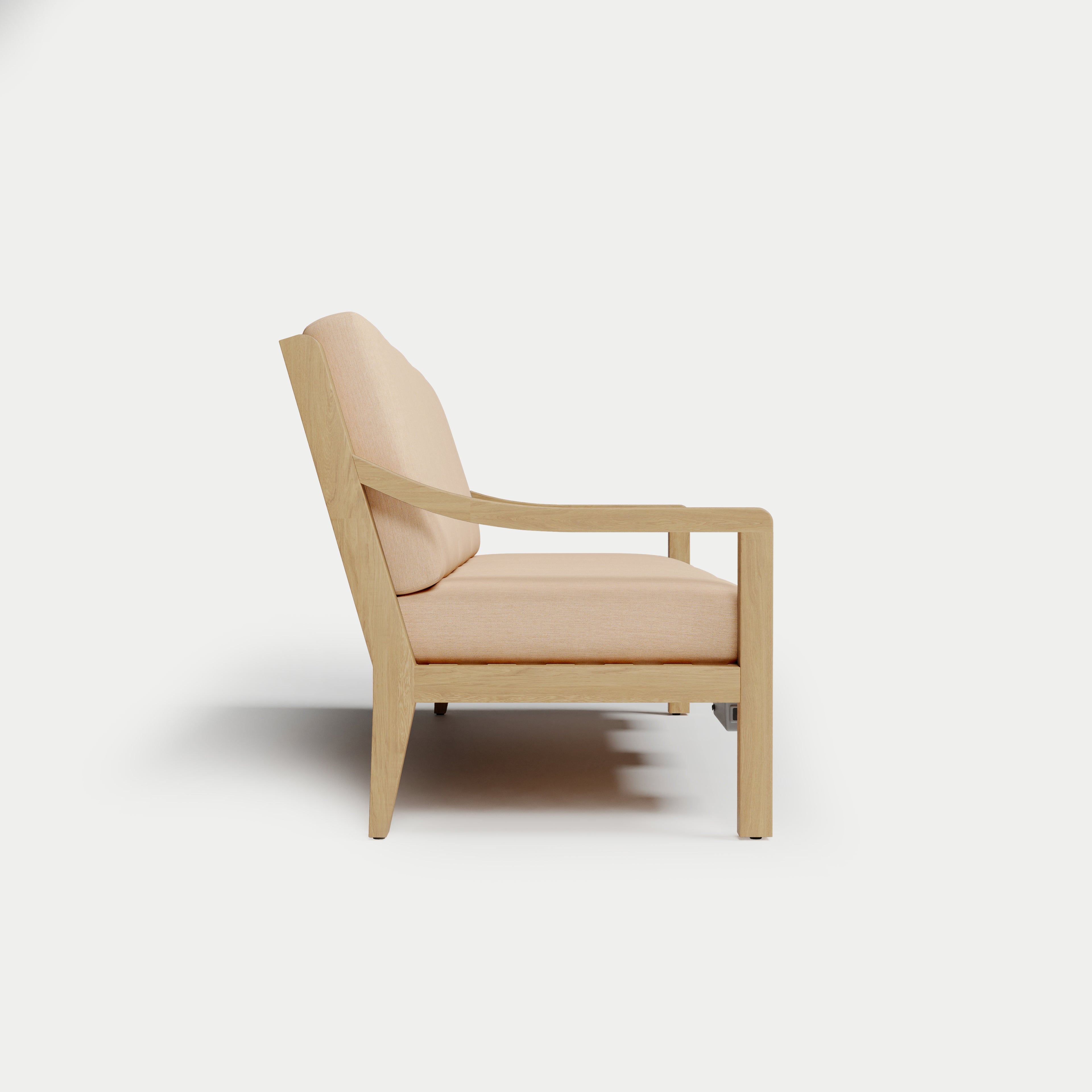 Heated Outdoor Teak Sofa 