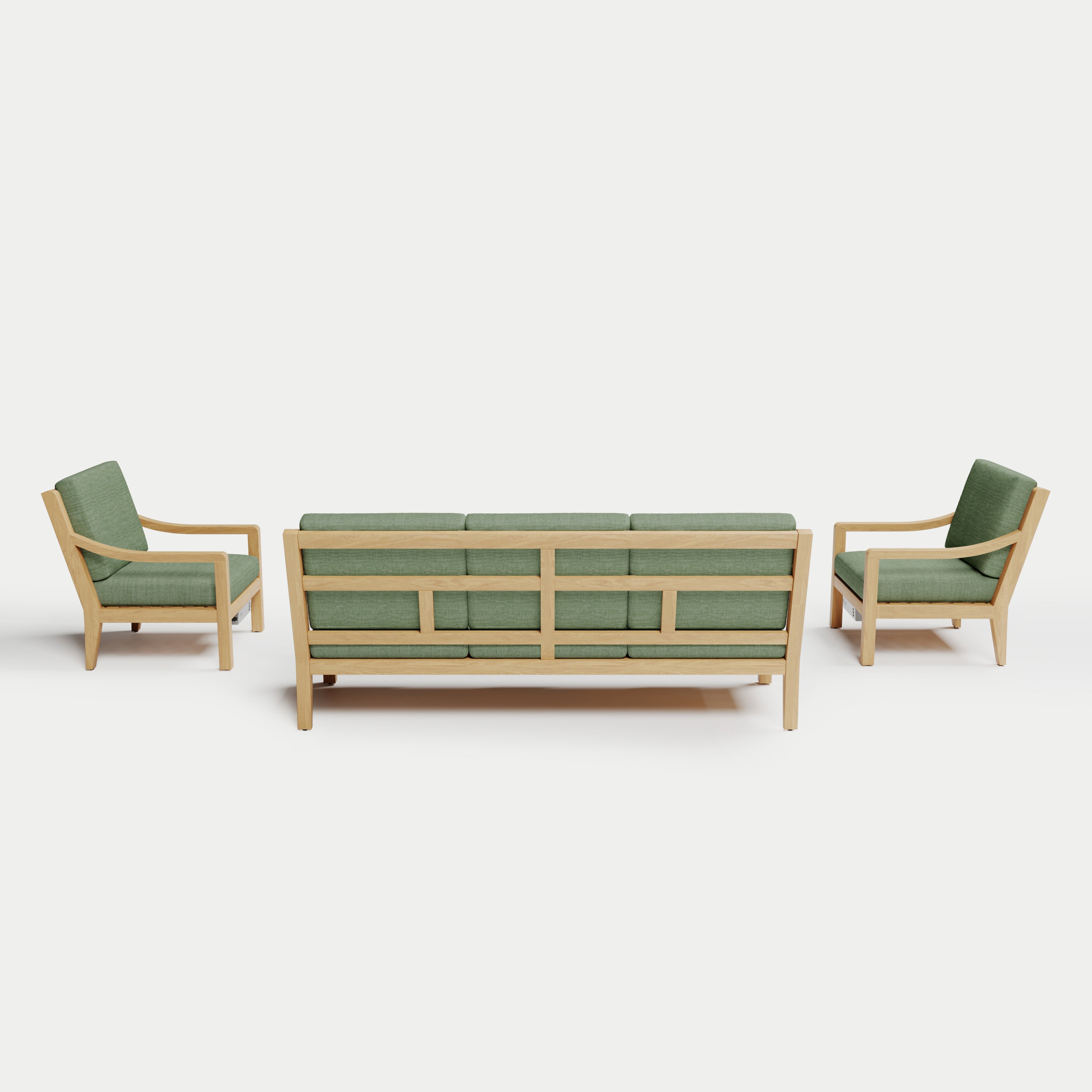 Heated Outdoor Teak Sofa Set 