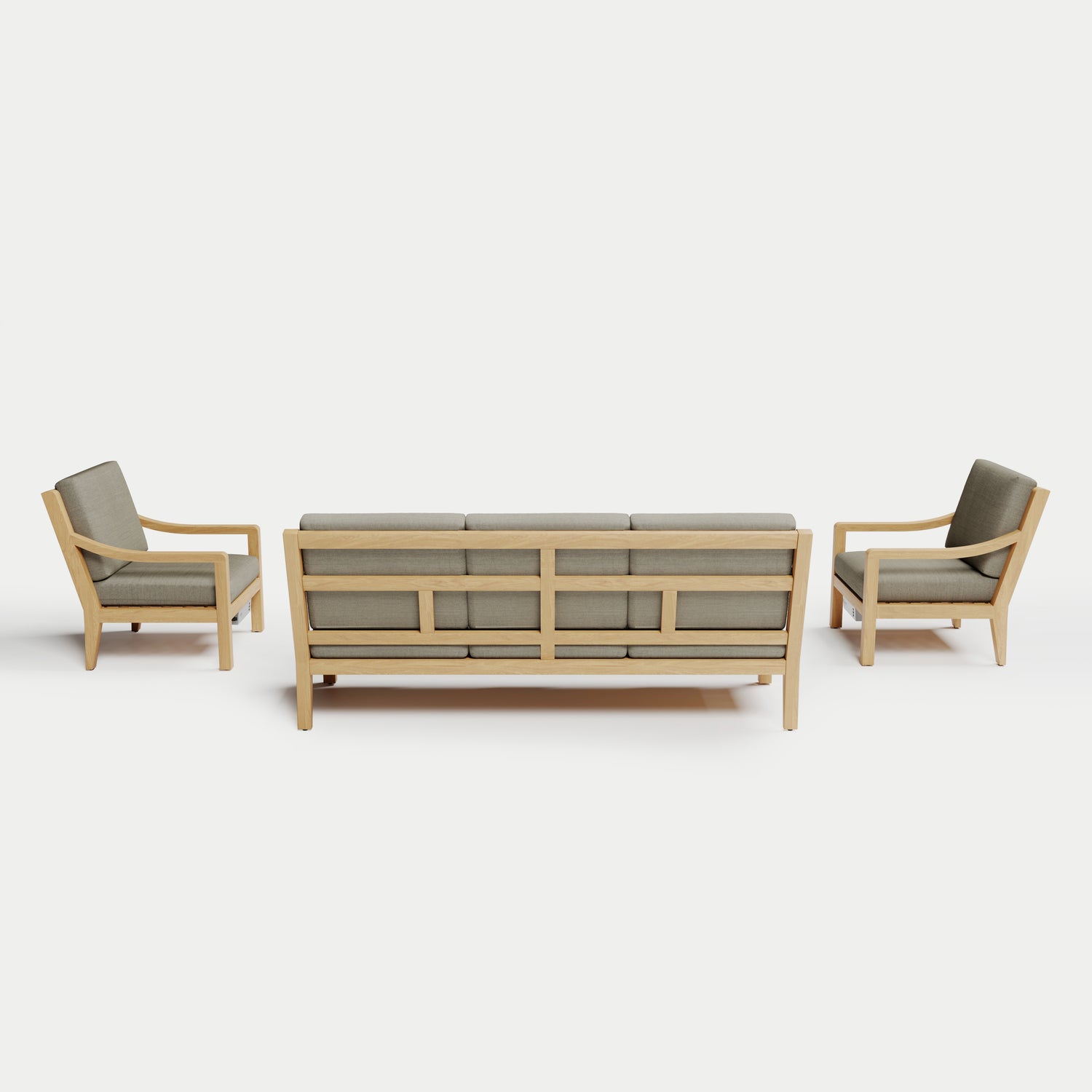 Heated Outdoor Teak Sofa Set 