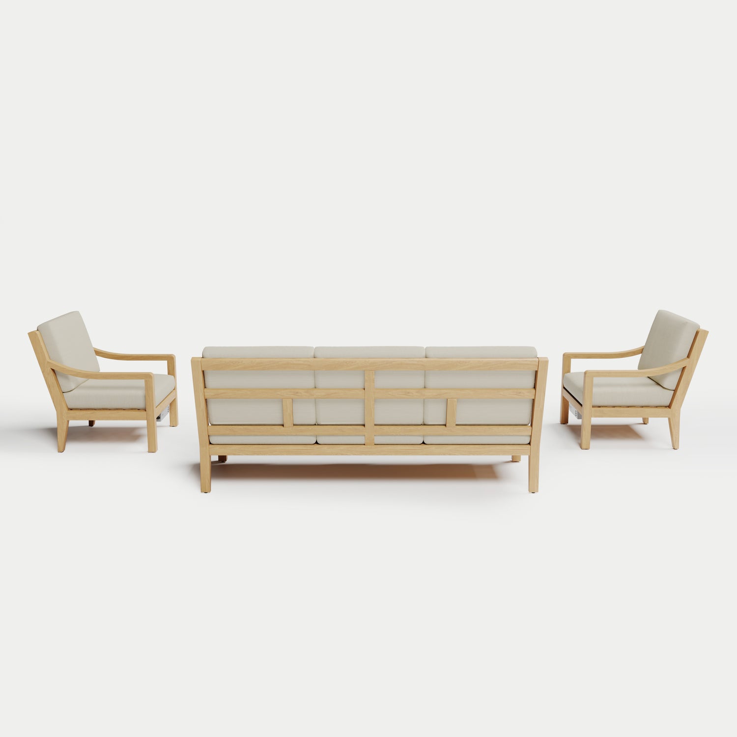 Heated Outdoor Teak Sofa Set 