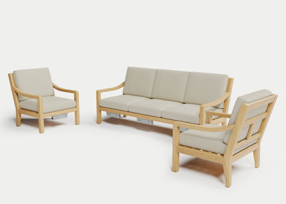 Heated Outdoor Teak Sofa Set 