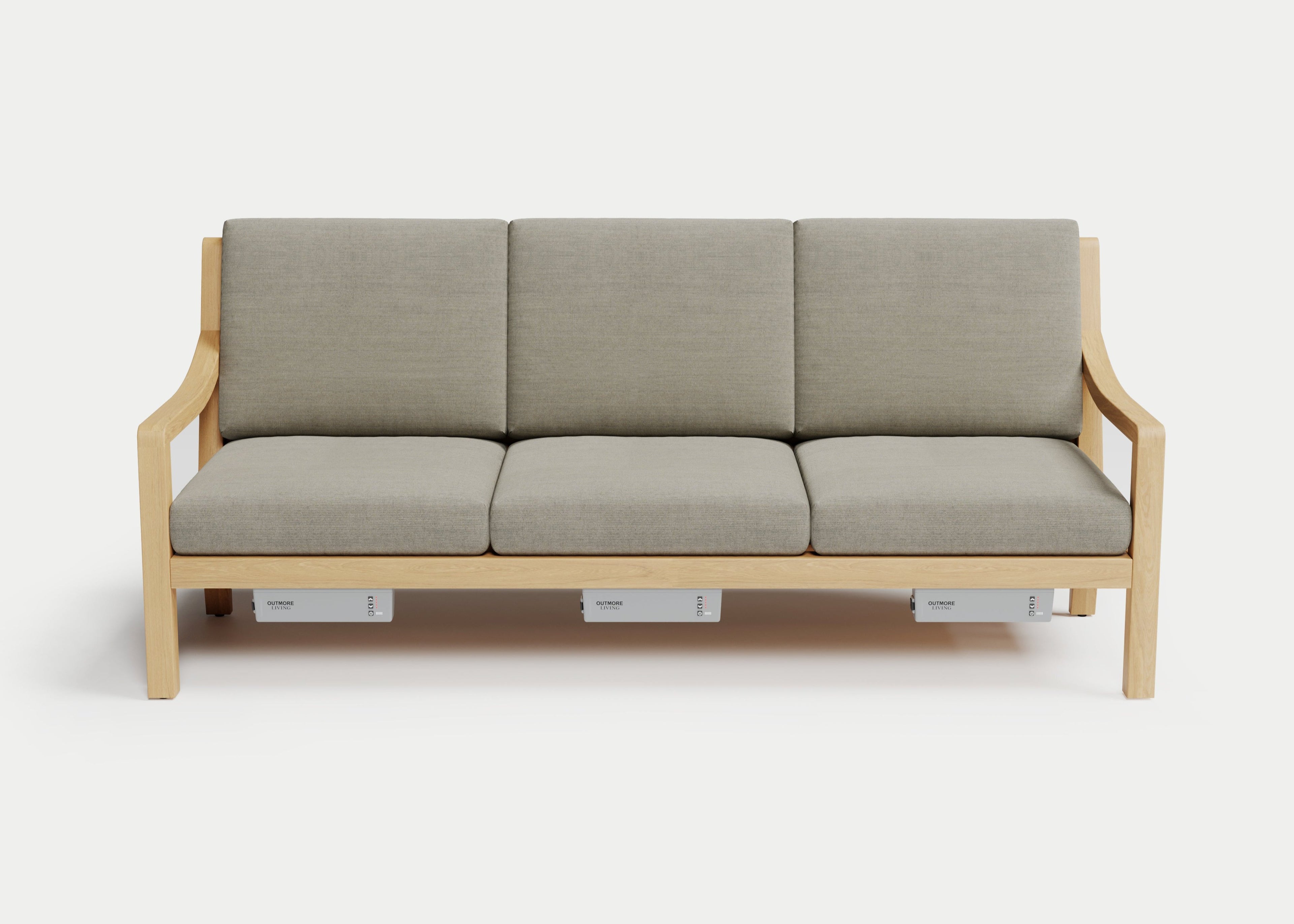 Heated Outdoor Teak Sofa 