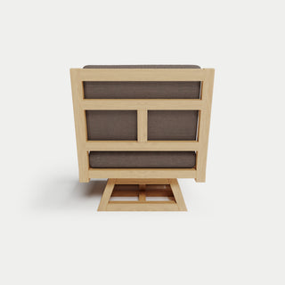 Heated Outdoor Teak Swivel Chair 