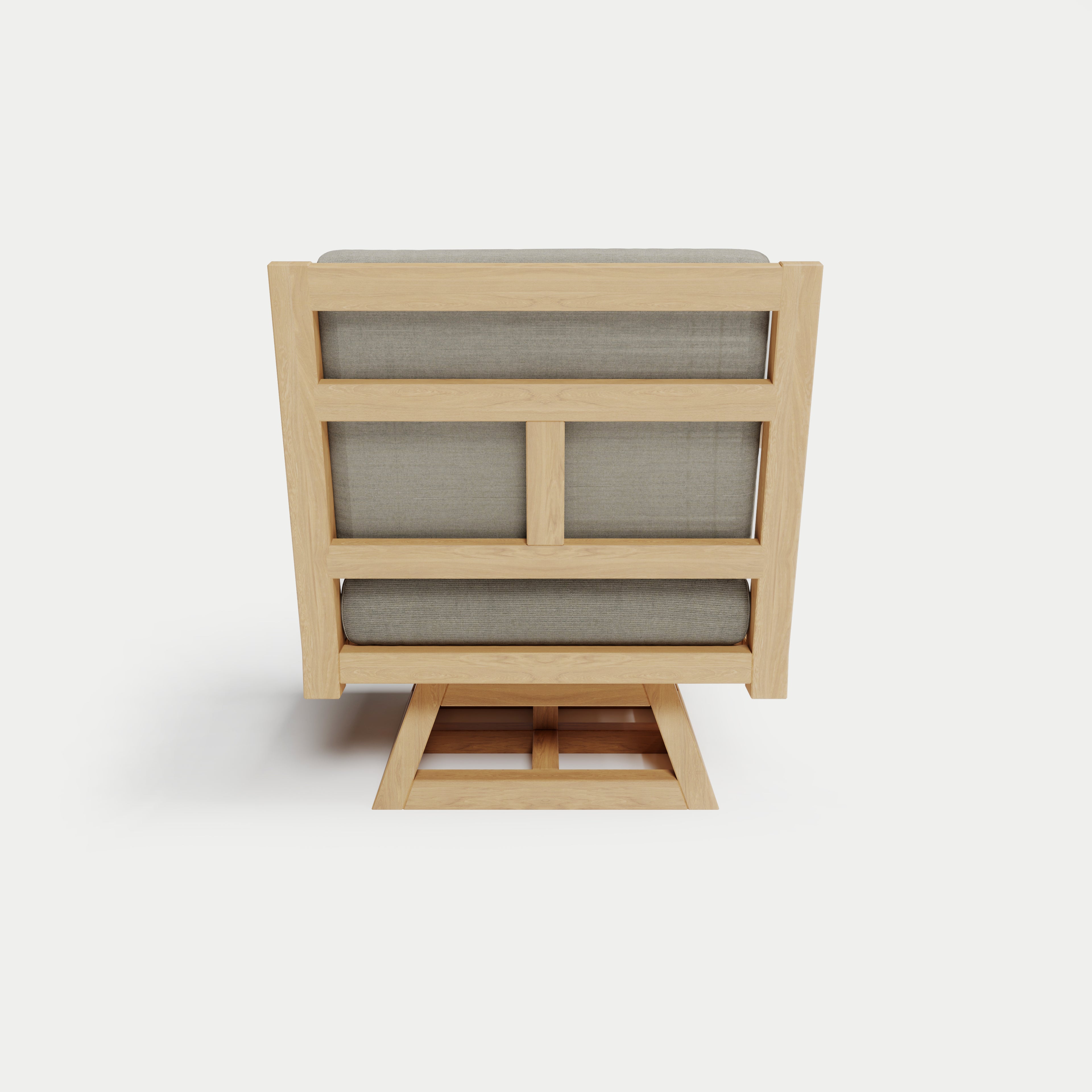 Heated Outdoor Teak Swivel Chair 