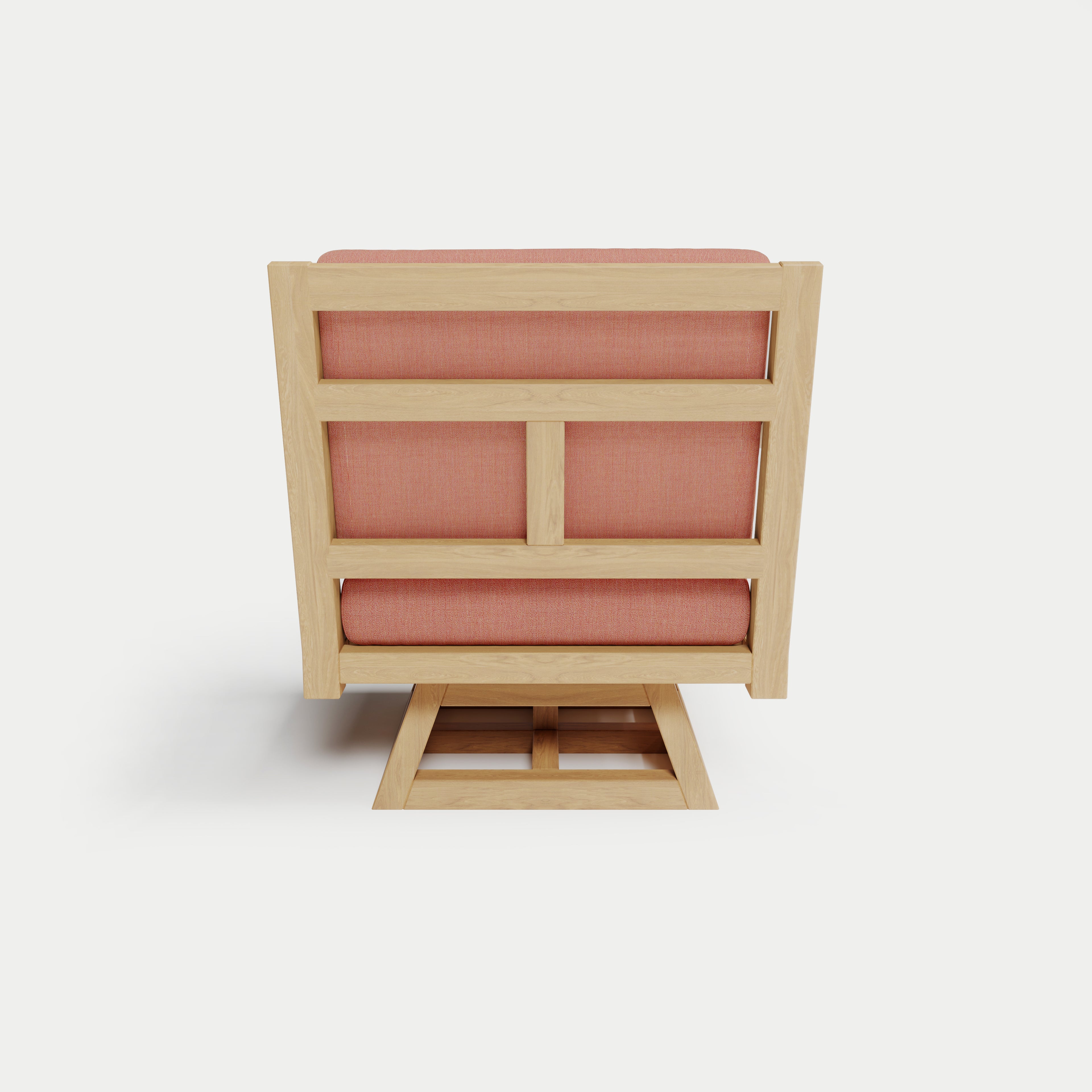 Heated Outdoor Teak Swivel Chair 