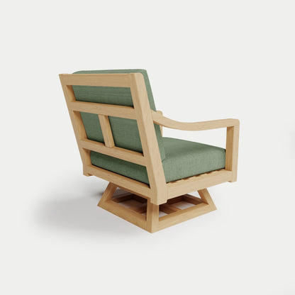 Heated Outdoor Teak Swivel Chair 