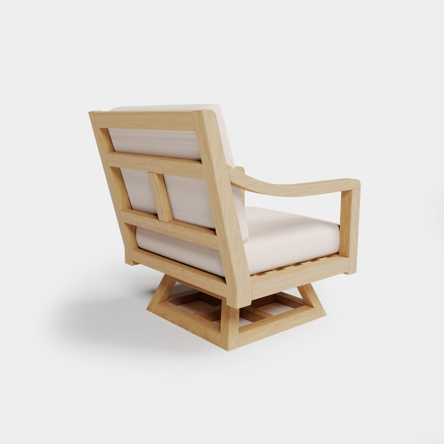 Heated Outdoor Teak Swivel Chair 