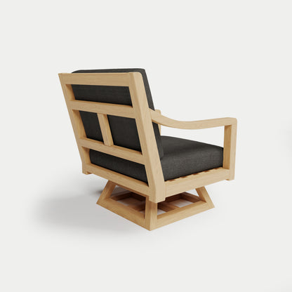 Heated Outdoor Teak Swivel Chair 