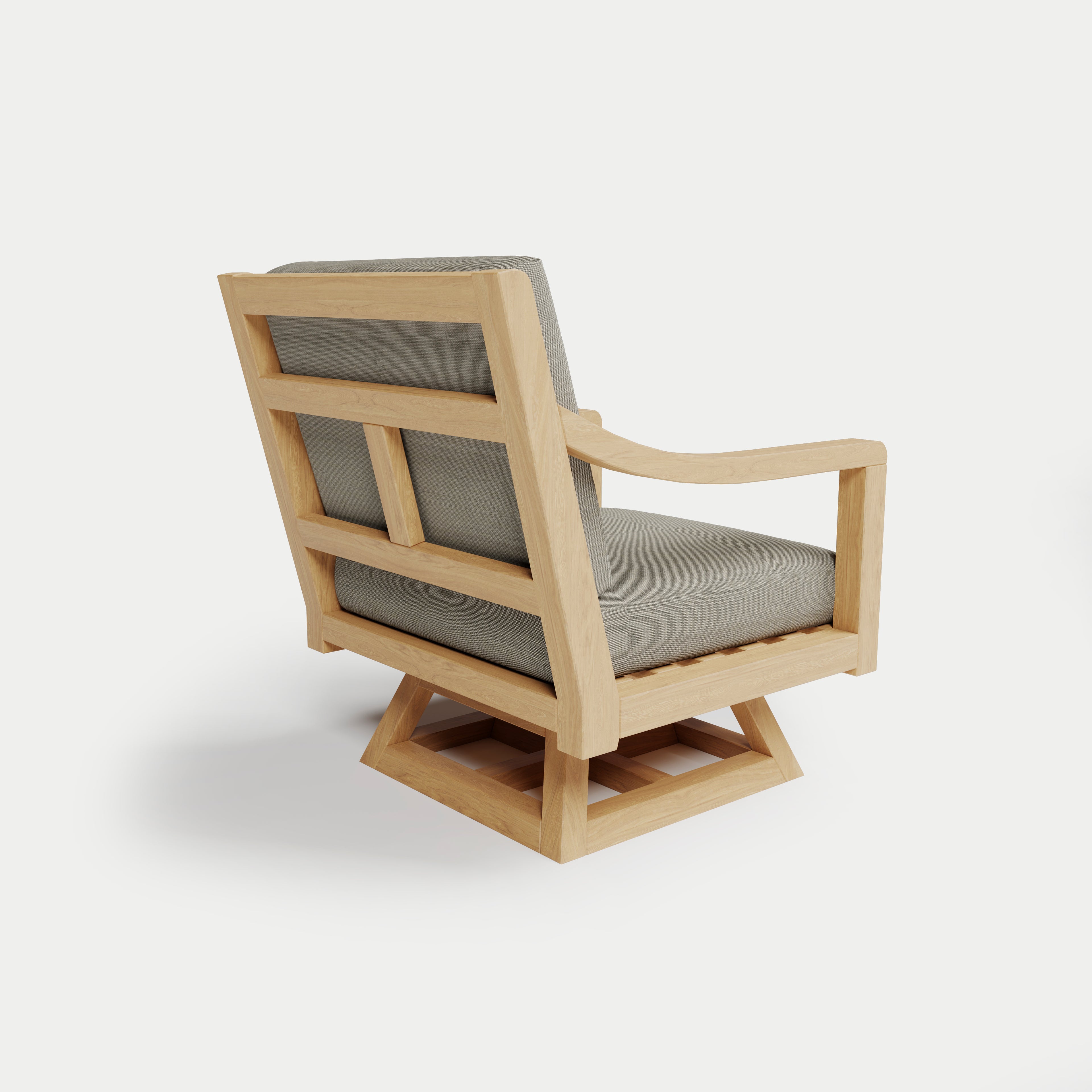 Heated Outdoor Teak Swivel Chair 