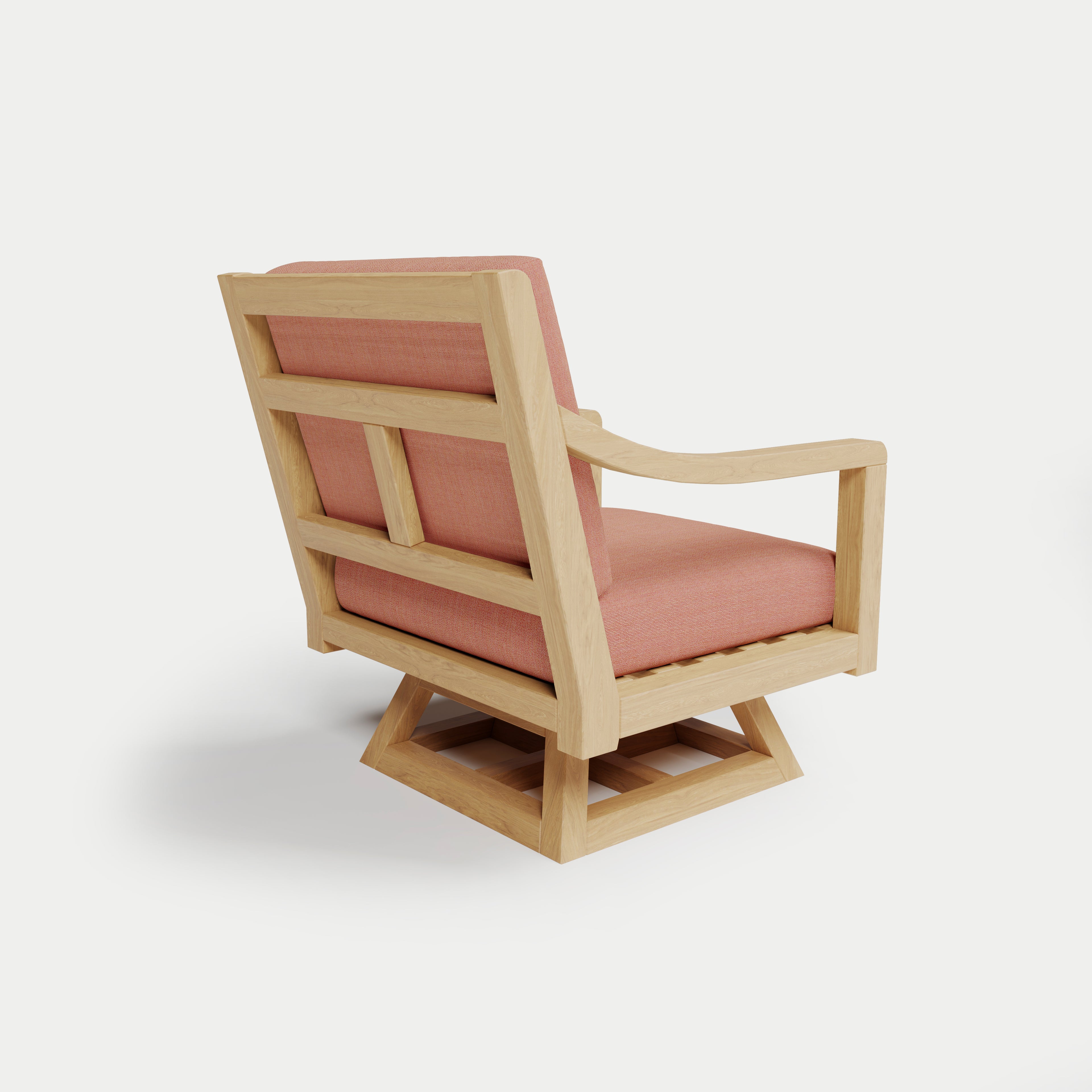 Heated Outdoor Teak Swivel Chair 