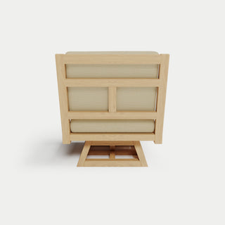 Heated Outdoor Teak Swivel Chair 