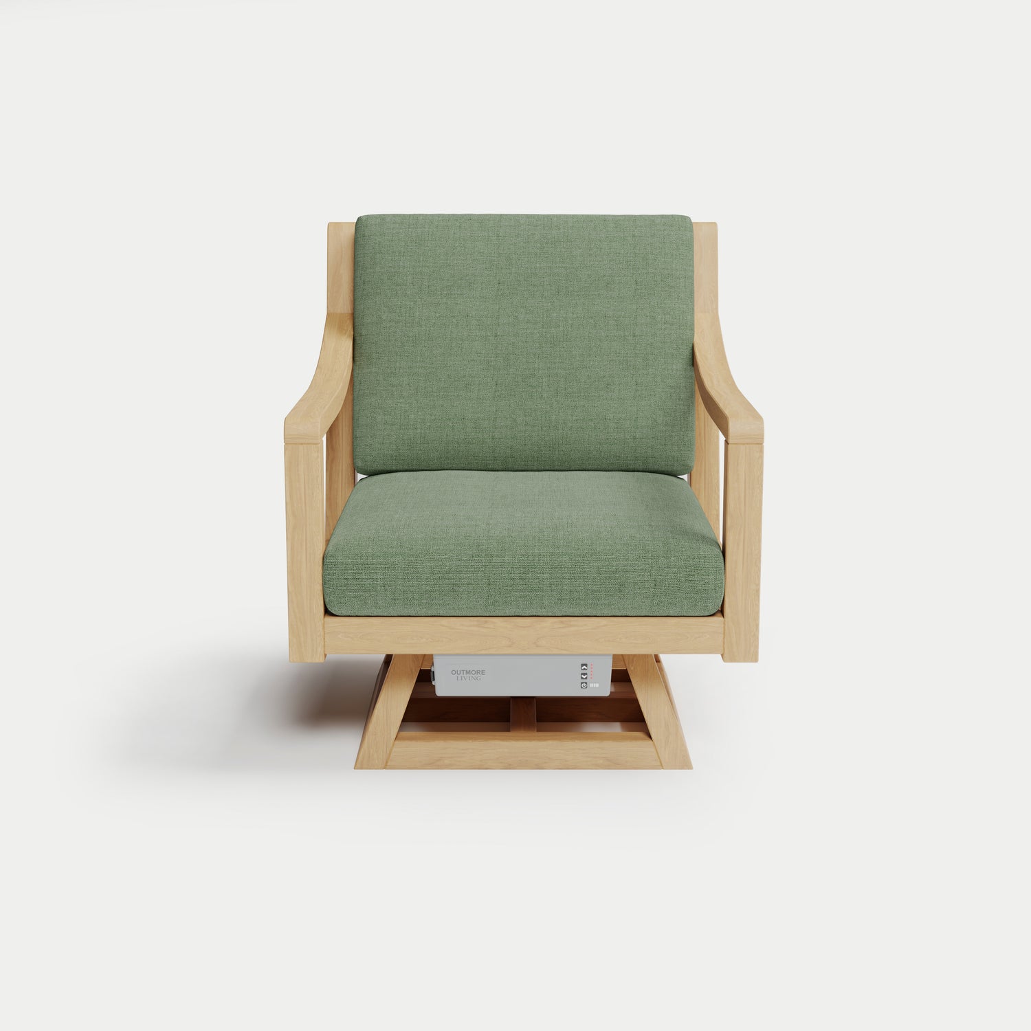 Heated Outdoor Teak Swivel Chair 