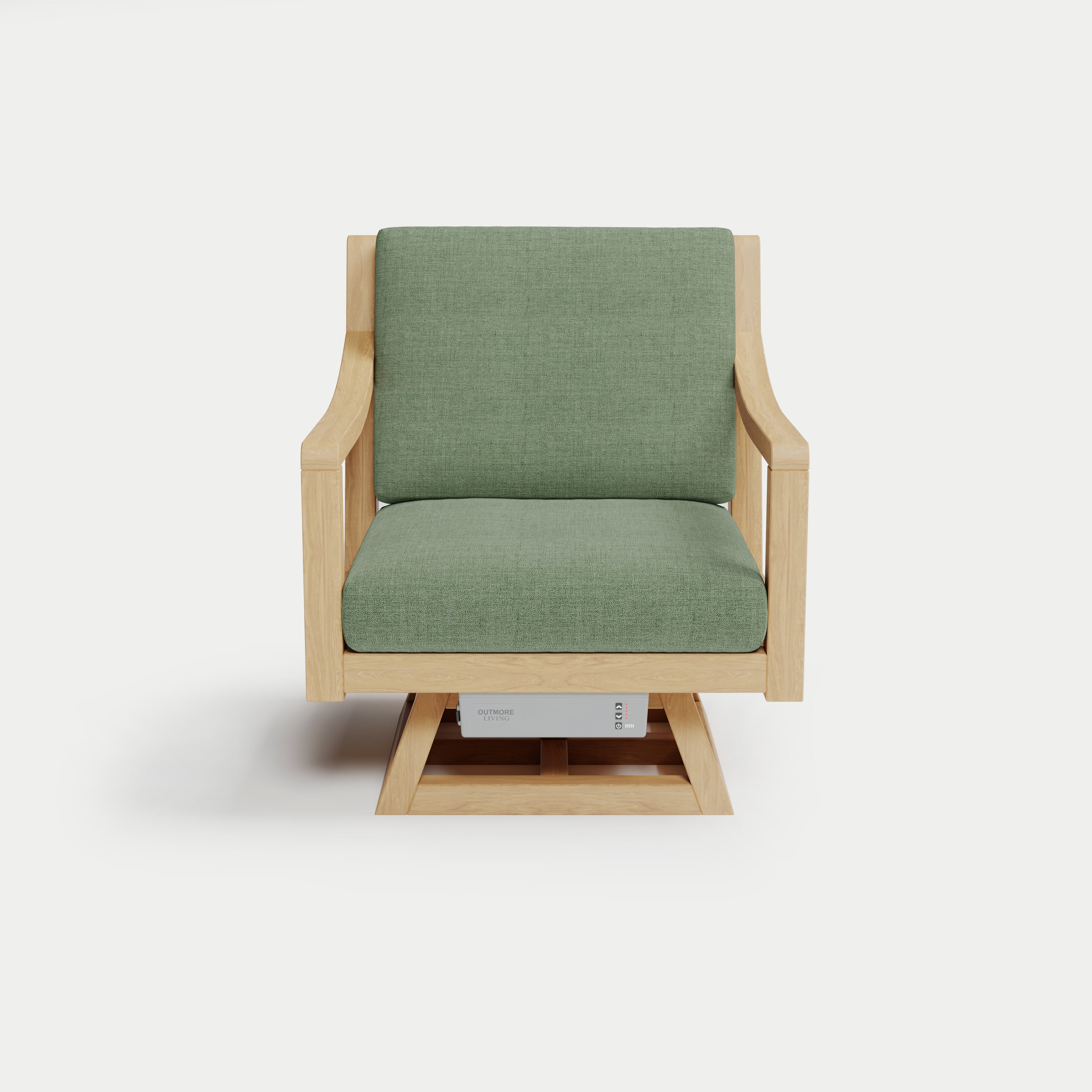 Heated Outdoor Teak Swivel Chair 