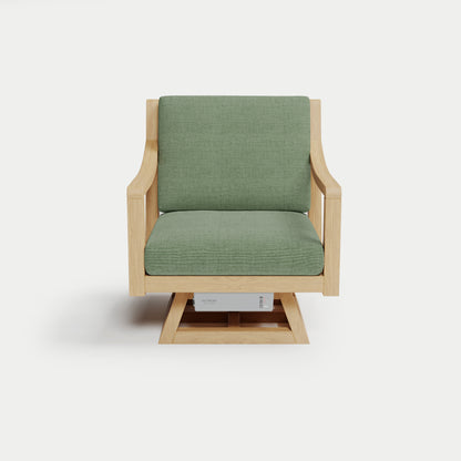 Heated Outdoor Teak Swivel Chair 