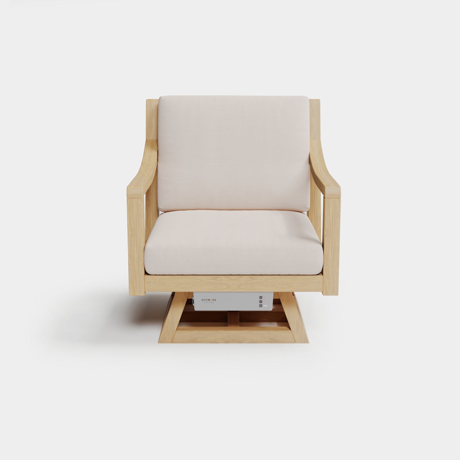 Heated Outdoor Teak Swivel Chair 