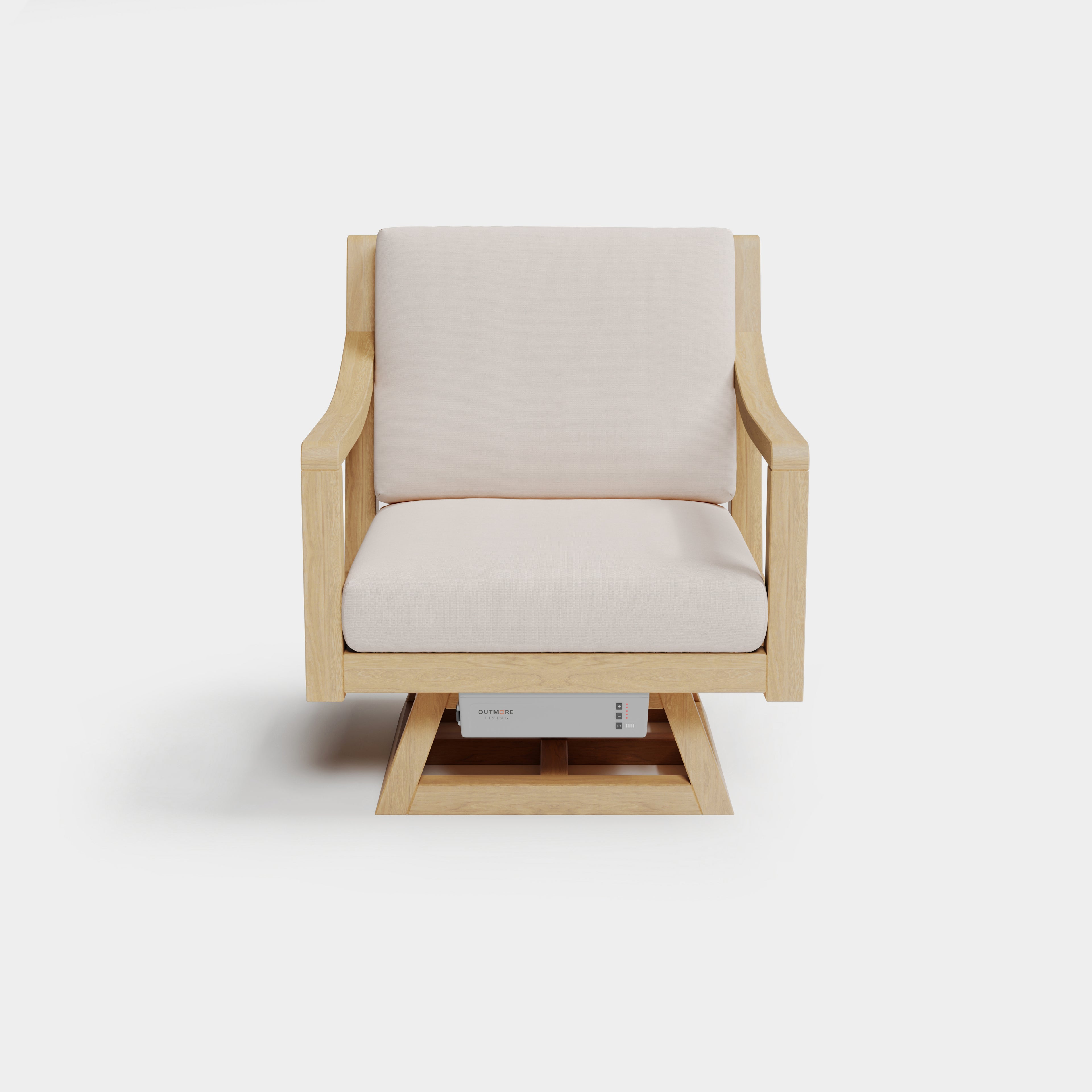 Heated Outdoor Teak Swivel Chair 