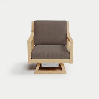 Heated Outdoor Teak Swivel Chair 
