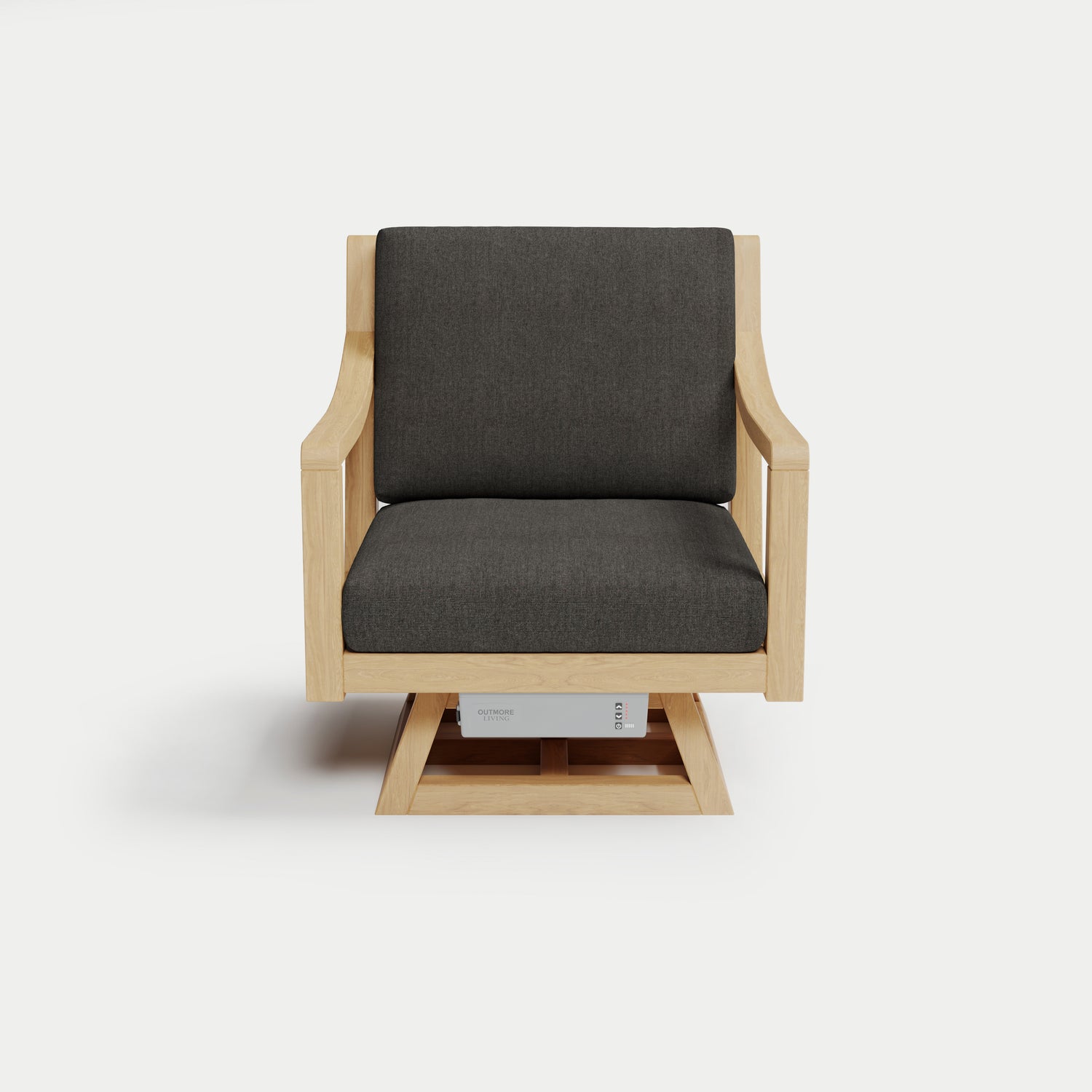 Heated Outdoor Teak Swivel Chair 