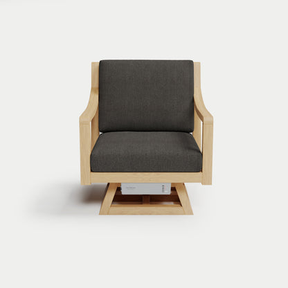 Heated Outdoor Teak Swivel Chair 