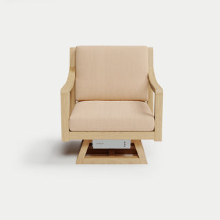 Heated Outdoor Teak Swivel Chair 