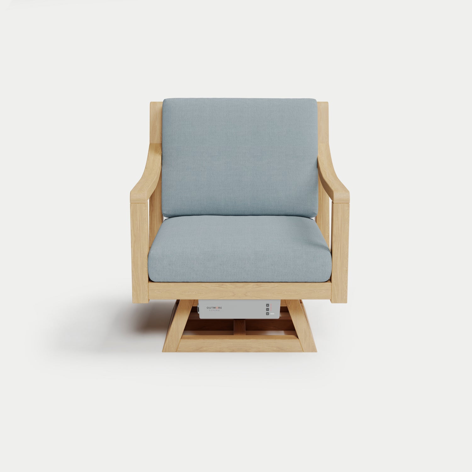 Heated Outdoor Teak Swivel Chair 