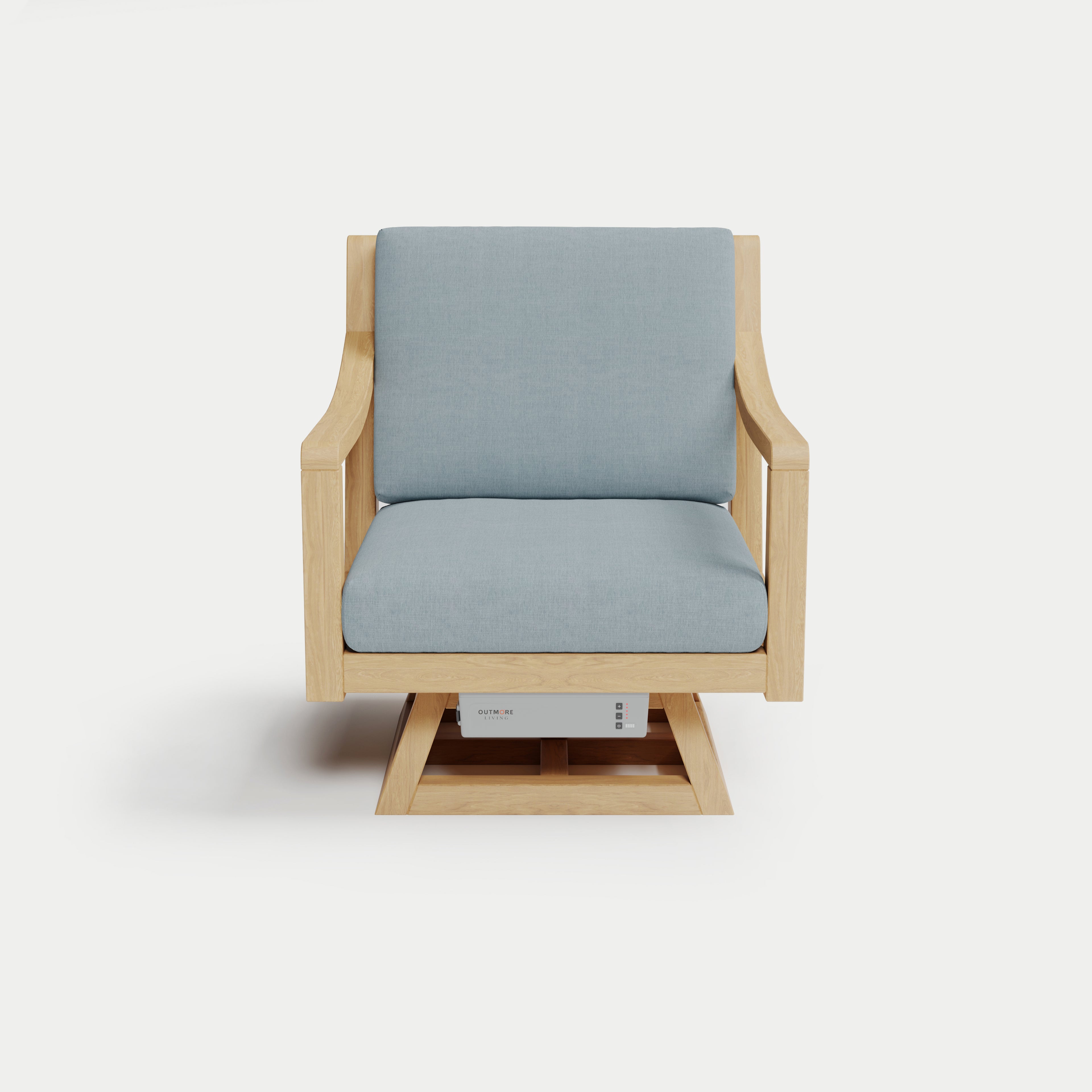 Heated Outdoor Teak Swivel Chair 