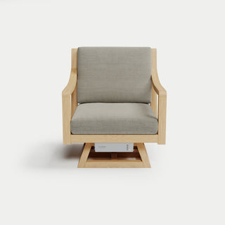 Heated Outdoor Teak Swivel Chair 