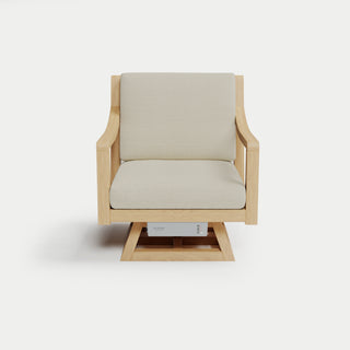 Heated Outdoor Teak Swivel Chair 