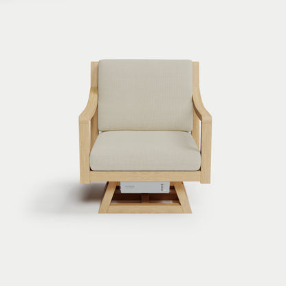 Heated Outdoor Teak Swivel Chair 
