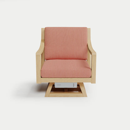 Heated Outdoor Teak Swivel Chair 