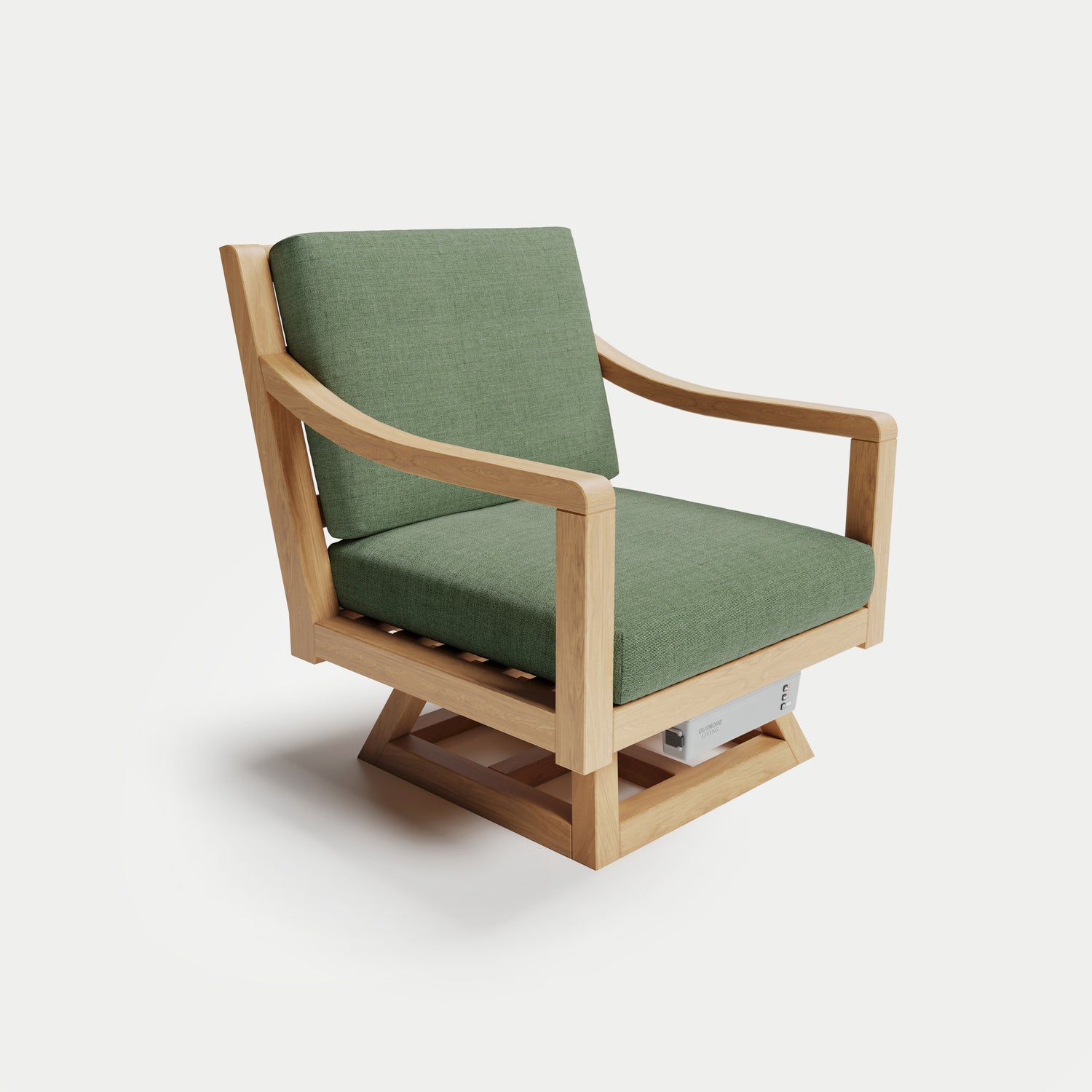 Heated Outdoor Teak Swivel Chair 